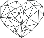 Принт Сердце геометрия вариант 2