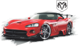 Принт Dodge car 1 вариант 1