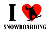Принт I love snowboarding вариант 2