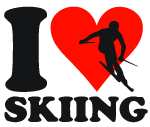 Принт I love skiing вариант 1