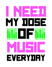Принт I need my dose of music вариант 2