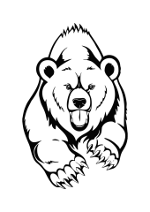 Принт Атакующий медведь вариант 2