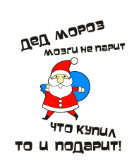 Принт Дед Мороз мозги не парит вариант 2