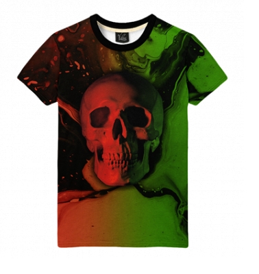Red and green skull