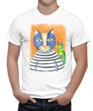 Cat and parrot
