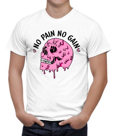 No pain no gain skull