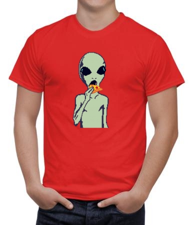 Alien with pizza
