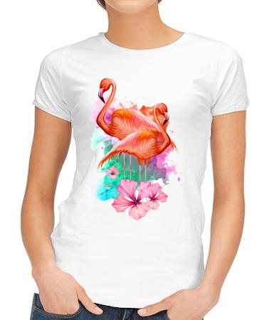 Фламинго и цветы