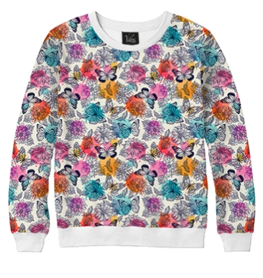 Свитшот Бабочки и цветы