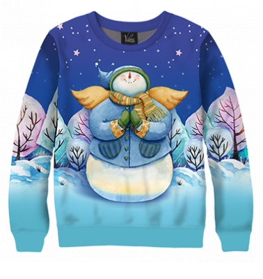 Свитшот Снеговик с крыльями