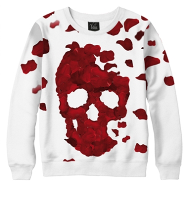Свитшот Череп из лепестков